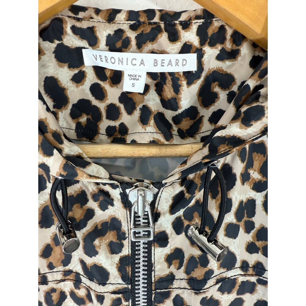 Veronica Beard Sibila Leopard Print Anorak Jacket Brown Multi Size S Hooded - Picture 11 of 15
